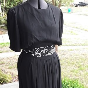 S. L. Fashion black dress vintage 80's size 14